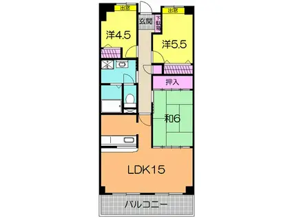 フォーラム三番館(3LDK/3階)の間取り写真