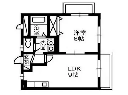 グランティーア(1LDK/3階)の間取り写真