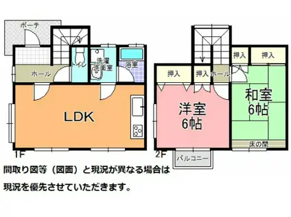 メゾニティ・梅ヶ丘 GJ棟(2LDK/1階)の間取り写真
