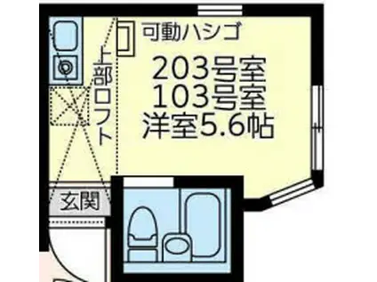 ユナイト保土ヶ谷グローラルオーラ(ワンルーム/1階)の間取り写真