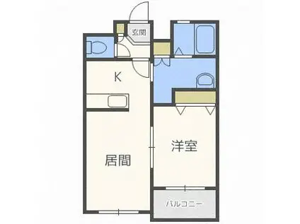 エスプリII(1LDK/4階)の間取り写真