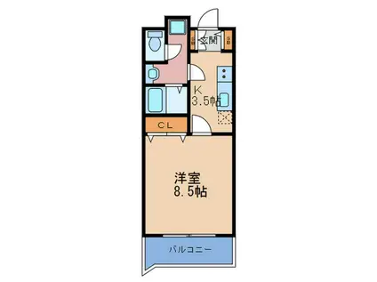 エルミタージュ梅田北(1K/4階)の間取り写真