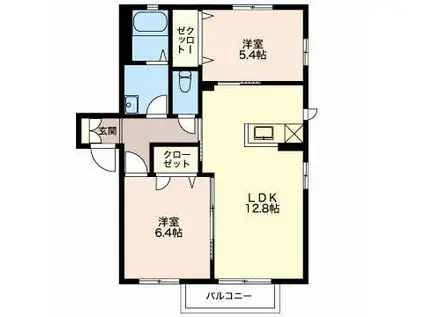 シャルマンII(2LDK/2階)の間取り写真