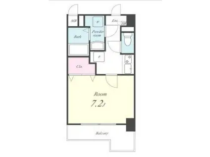 シエロアスール(1K/2階)の間取り写真