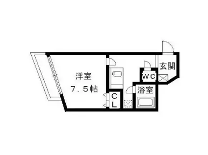 ウイング石坂(1K/2階)の間取り写真