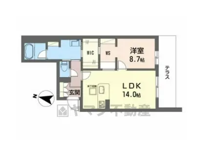 シャーメゾン サンティエルジュ(1LDK/1階)の間取り写真