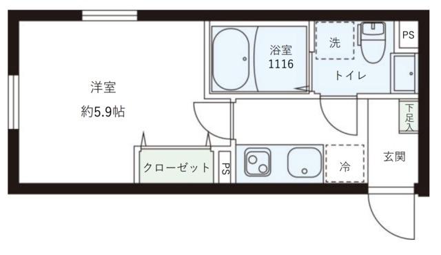 レピュア目黒本町レジデンス(1K/1階)の間取り写真