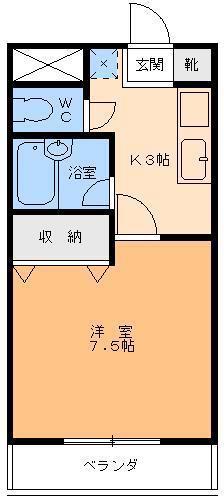 SELENE壱番館(1K/3階)の間取り写真
