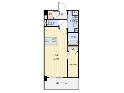 アビターレ博多(1LDK/10階)の間取り写真