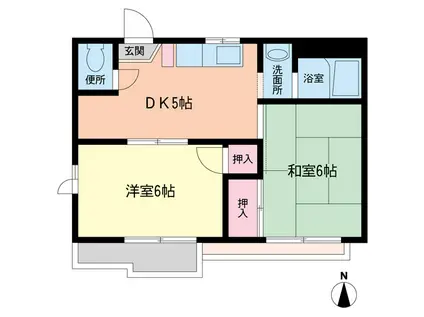 アサヒハイム(2DK/1階)の間取り写真