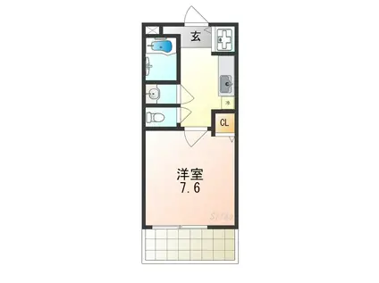 シャンティー大西(1K/1階)の間取り写真