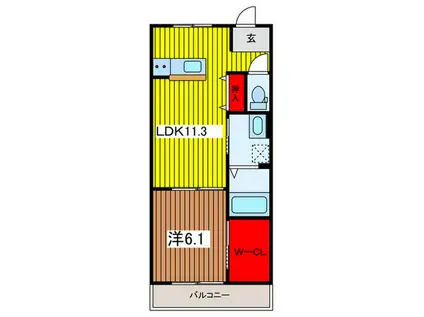 FONTAINE(1LDK/1階)の間取り写真