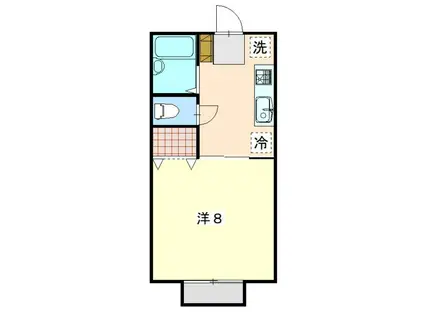 ハイツKAZ(1K/1階)の間取り写真