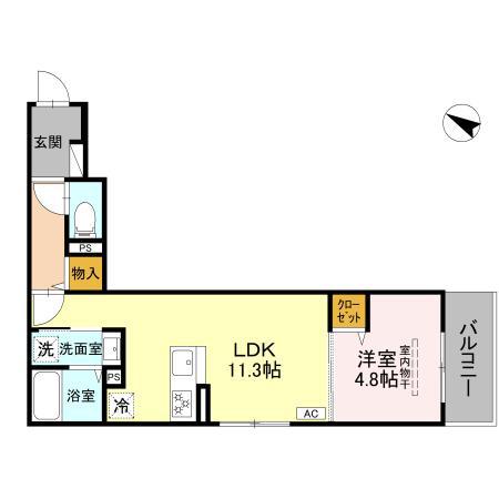 D-ROOM大塚町(1LDK/2階)の間取り写真