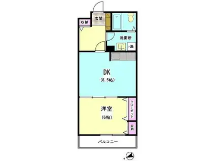 エバーグリーンコート(1LDK/3階)の間取り写真