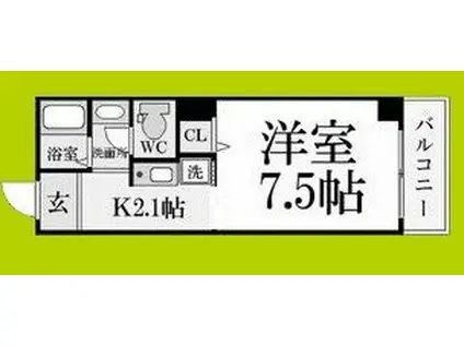 サンクール松屋町(ワンルーム/2階)の間取り写真