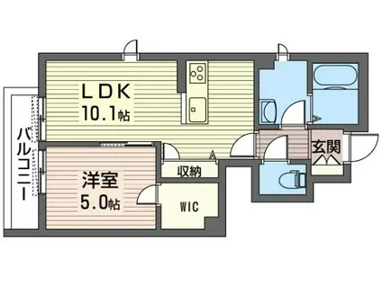 HALELEA(1LDK/1階)の間取り写真