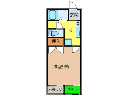 マンションエミネント(1K/2階)の間取り写真