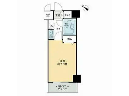 ライオンズマンション相模大野第6(1K/7階)の間取り写真