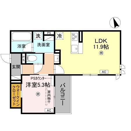 トリシア千躰(1LDK/3階)の間取り写真