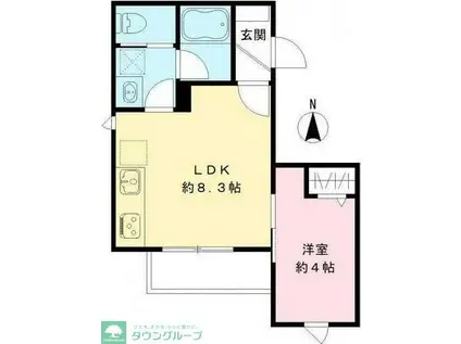 メルヴェーユ久が原II(1LDK/1階)の間取り写真