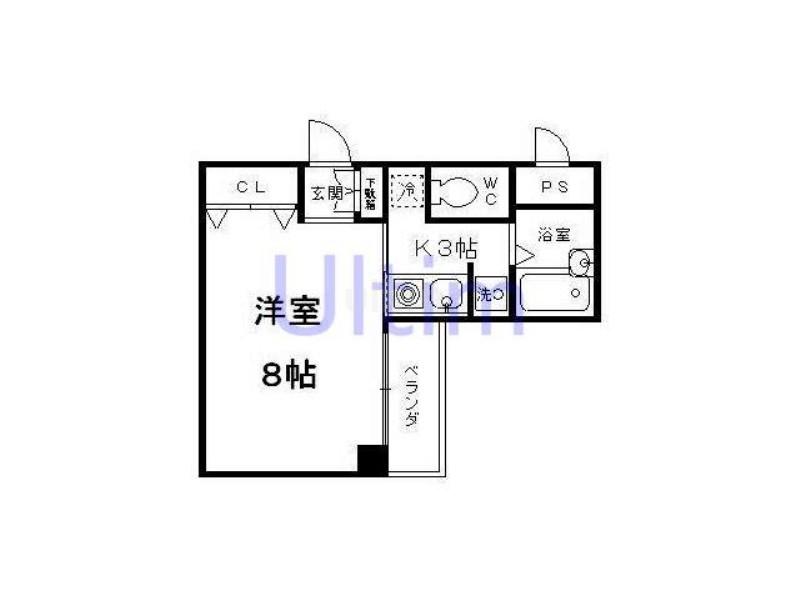 CASA VENTI(1K/1階)の間取り写真