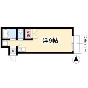 フォンティーヌ藤が丘(ワンルーム/1階)の間取り写真