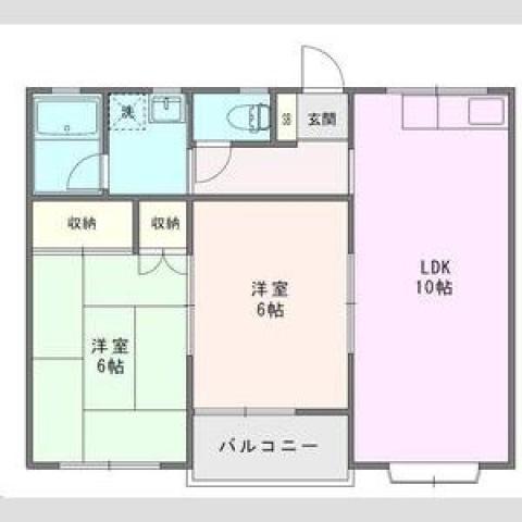ビューパレス藤井(2LDK/2階)の間取り写真