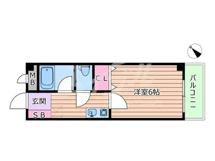 プレジデント豊新(1K/2階)の間取り写真