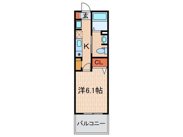ロイヤル神戸三宮(1K/6階)の間取り写真