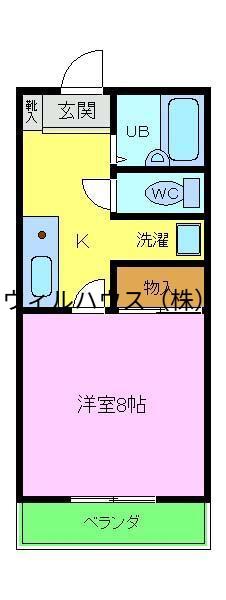ジュネスドル・マンド(1K/1階)の間取り写真