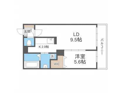 ファクター学園前(1LDK/3階)の間取り写真