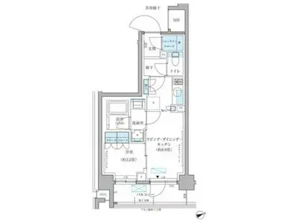 パークアクシス文京本郷(1LDK/7階)の間取り写真