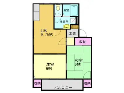 コンシェールII(2LDK/2階)の間取り写真