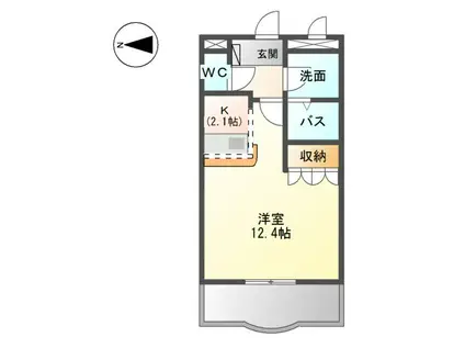 FKハウス横吹(1K/1階)の間取り写真