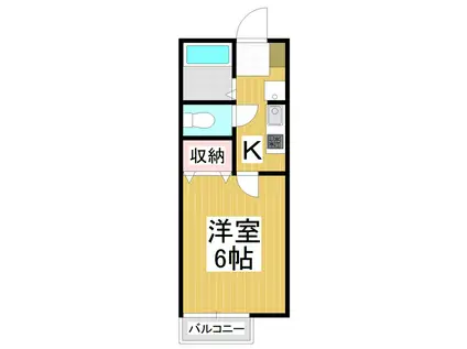 ヴェルデュール鎌倉(1K/2階)の間取り写真