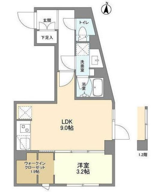 ウェルスクエア西大井(1LDK/5階)の間取り写真