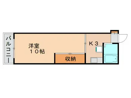 山部ビル(1K/3階)の間取り写真
