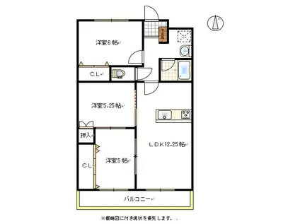 中仙道パレス3(3LDK/2階)の間取り写真