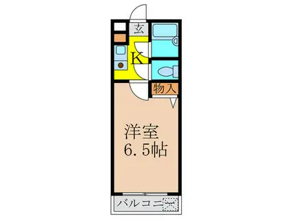 ピアネージュ御影(1K/2階)の間取り写真