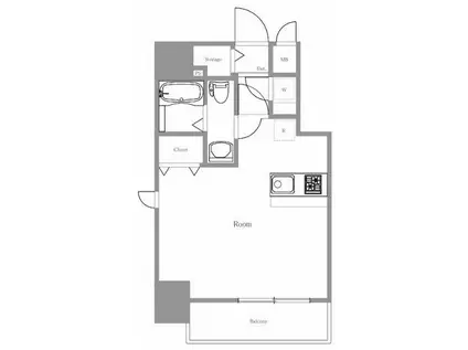 ライジングプレイス浅草(ワンルーム/2階)の間取り写真