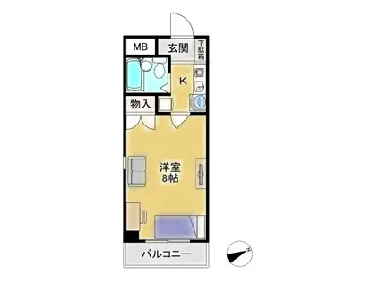 サクラ第二マンション(1K/3階)の間取り写真