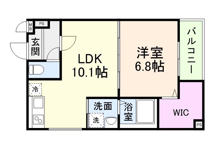 STスクエア徳庵(1LDK/2階)の間取り写真