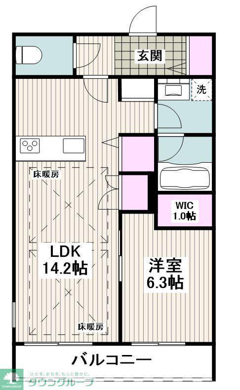 新羽町ヘーベルメゾン(1LDK/2階)の間取り写真