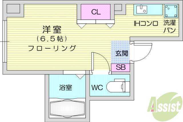 片平ブラボン(ワンルーム/3階)の間取り写真