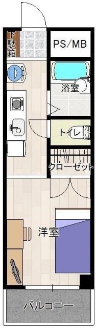 ケントクレール佐世保(ワンルーム/4階)の間取り写真