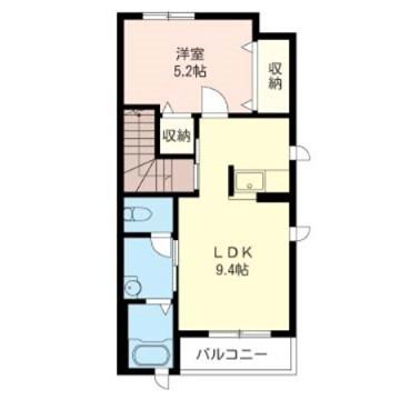 オアシスVI(1LDK/2階)の間取り写真