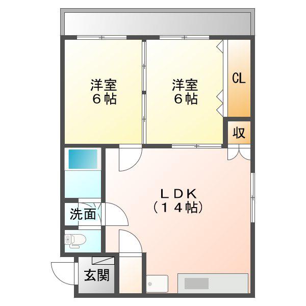 パークサイド桜木I(2LDK/4階)の間取り写真