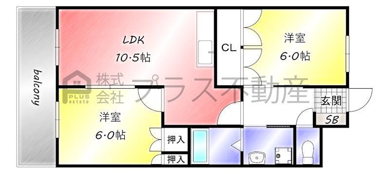 コンフォルテーヴォレII(2LDK/1階)の間取り写真