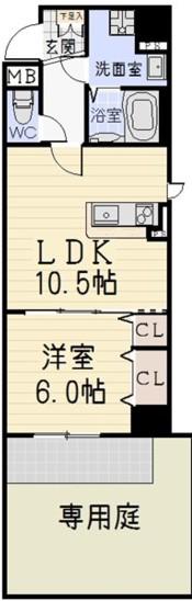 SOLARE(1LDK/1階)の間取り写真